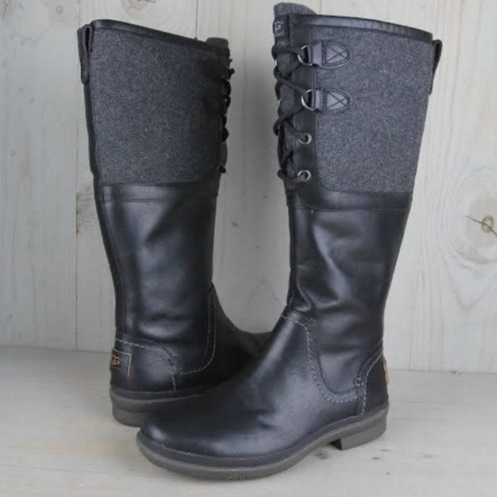 UGG Elsa Deco Waterproof Lace Up Tall Boot
